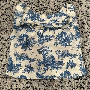 Miaou Imogene Corset Blue Toile Print